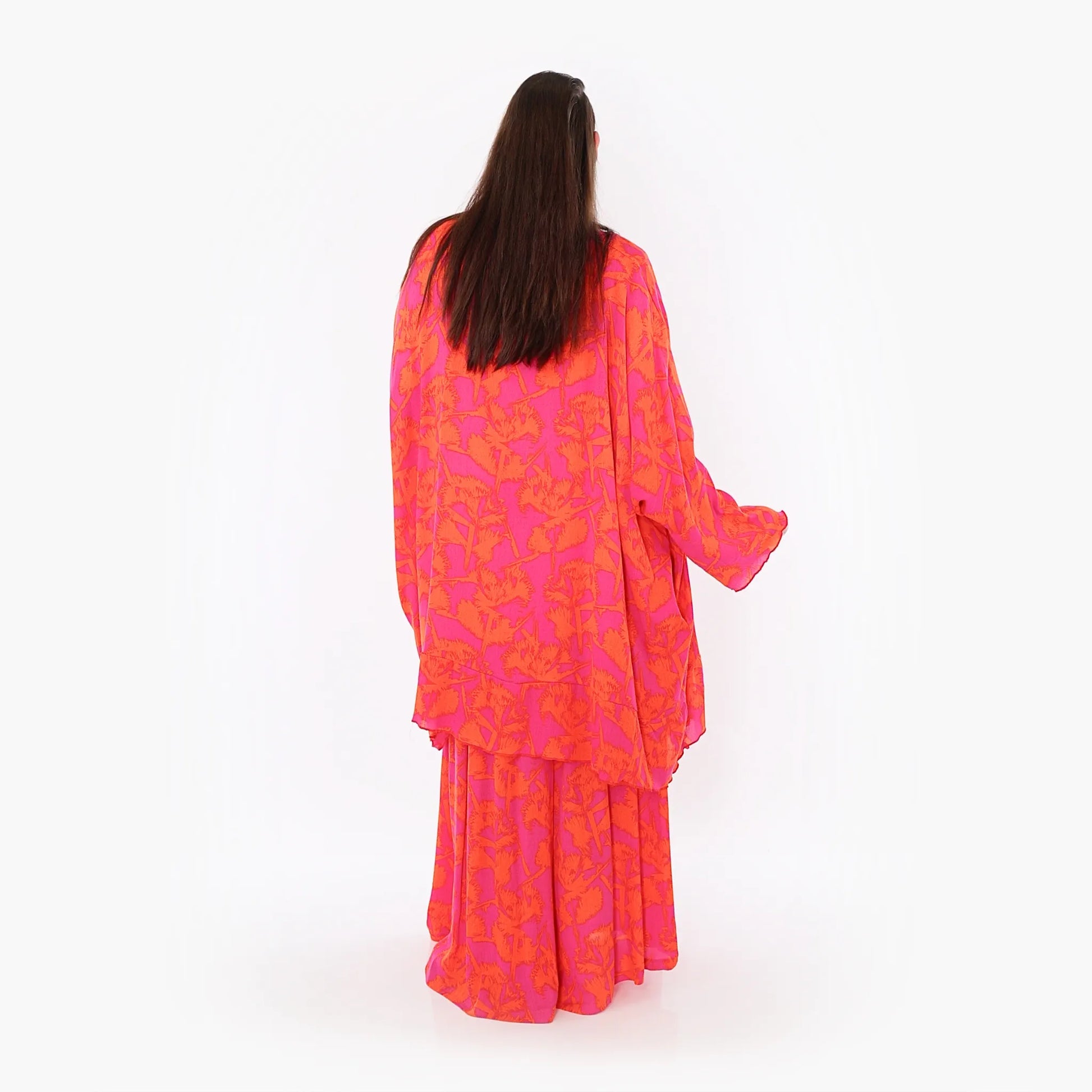  A-Form Bigshirt von AKH Fashion aus Viskose, 1476.06911, Fuchsia/Orange, Batik, Ausgefallen