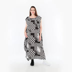  Ballonkleid von AKH Fashion aus Viskose, 1481.04491, Schwarz/Weiß, Punkte, Ausgefallen