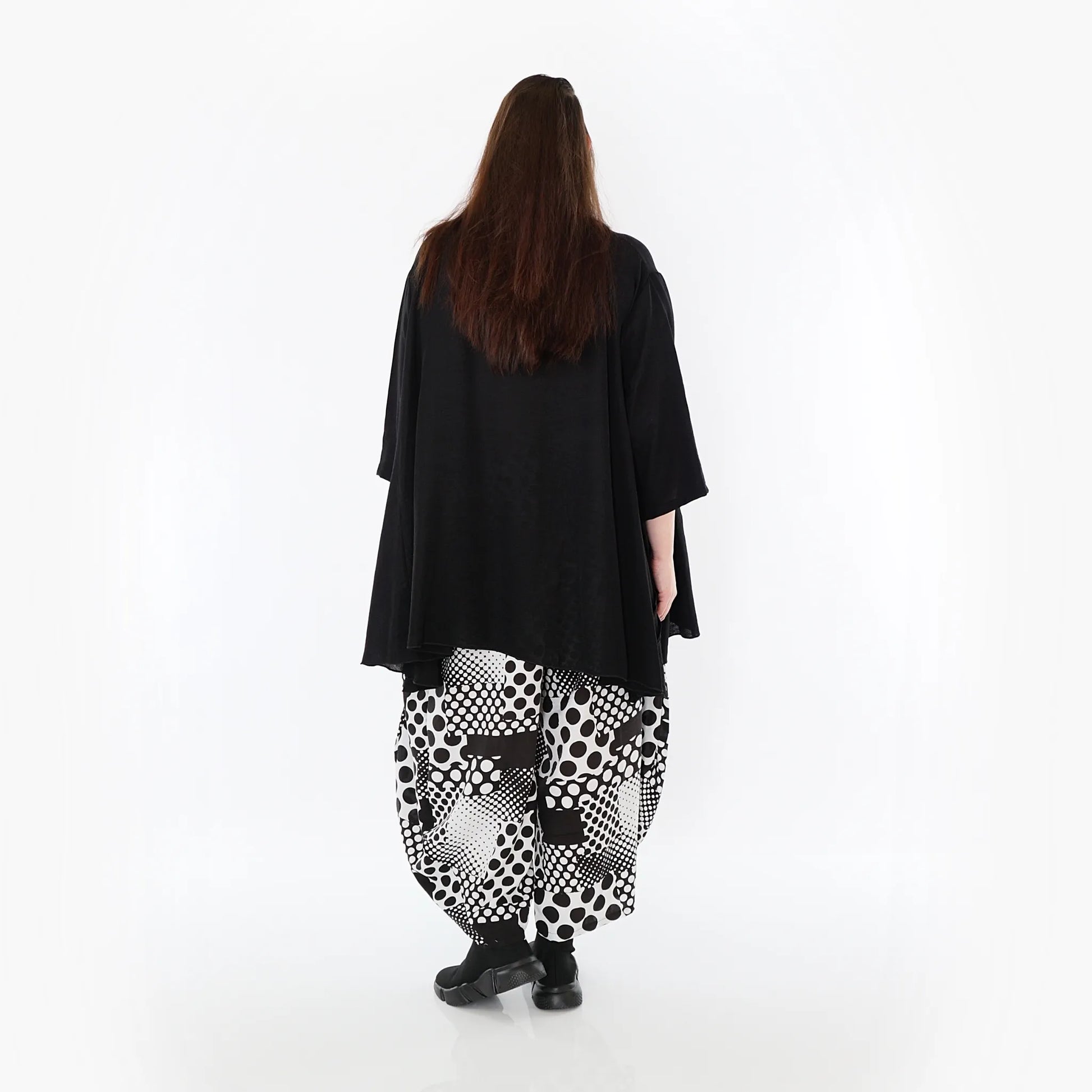  Ballonhose von AKH Fashion aus Viskose, 1481.08069, Schwarz/Weiß, Punkte, Ausgefallen