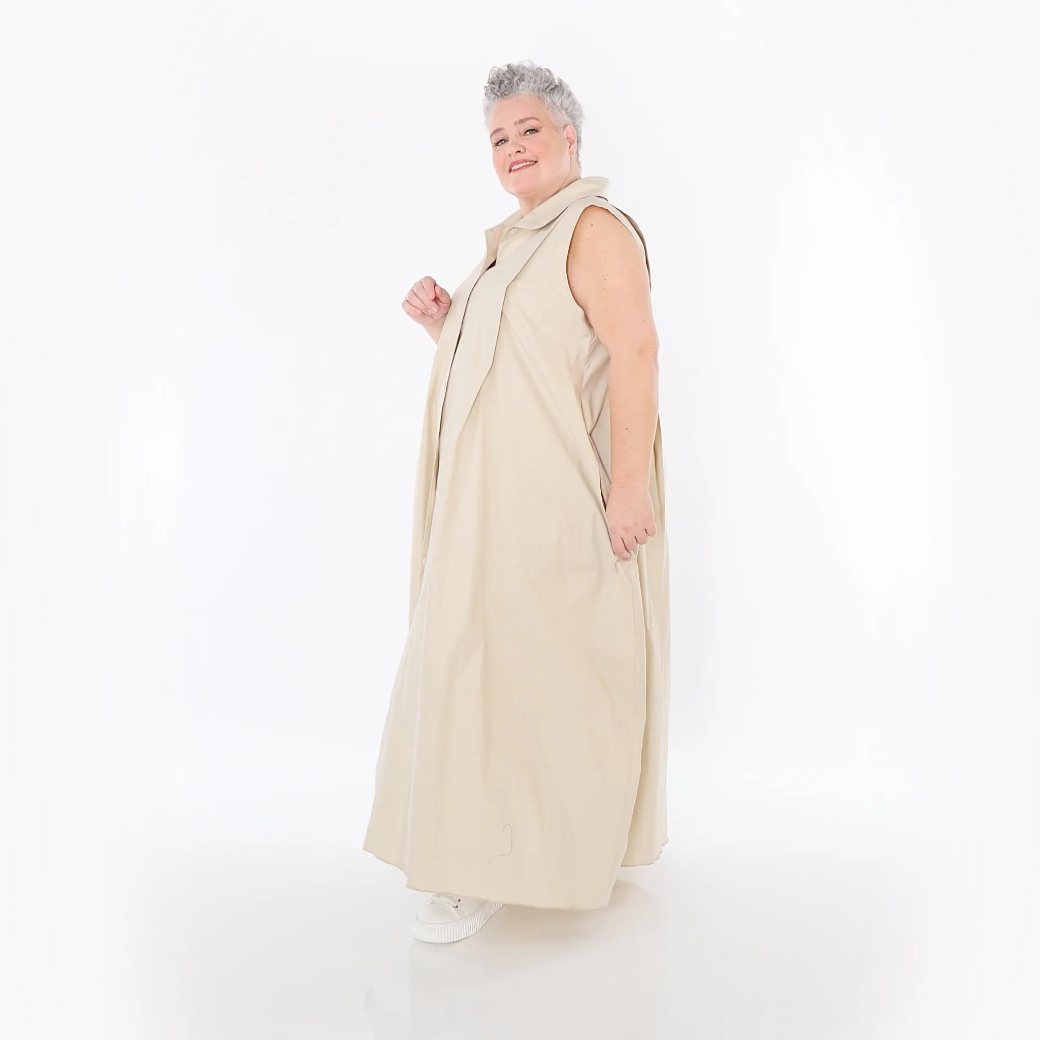 Ballon Weste von AKH Fashion aus Baumwolle, 1482.07066, Beige, Ausgefallen, Zeitlos