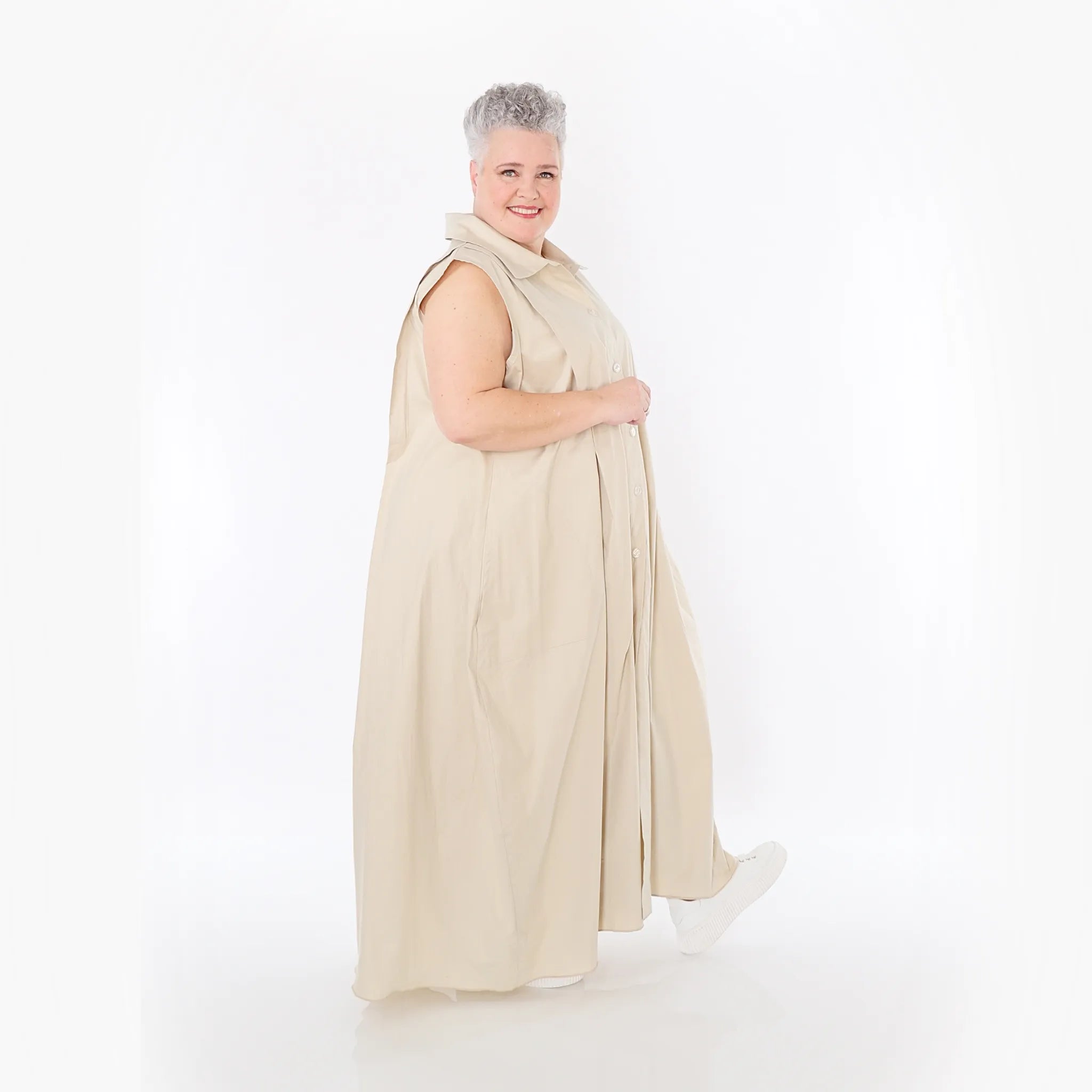 Ballon Weste von AKH Fashion aus Baumwolle, 1482.07066, Beige, Ausgefallen, Zeitlos