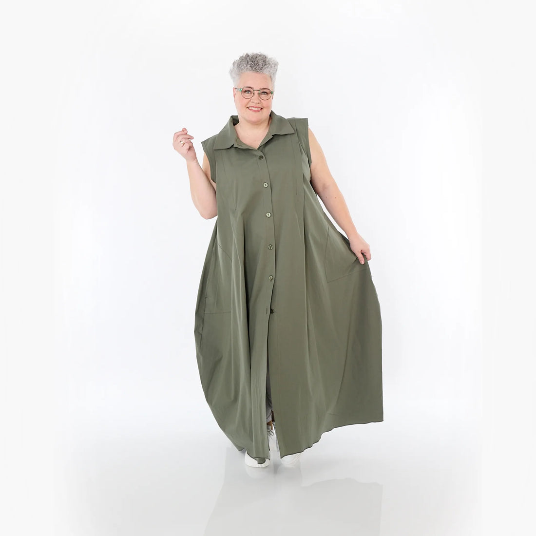  Ballon Weste von AKH Fashion aus Baumwolle, 1482.07066, Khaki, Ausgefallen, Zeitlos