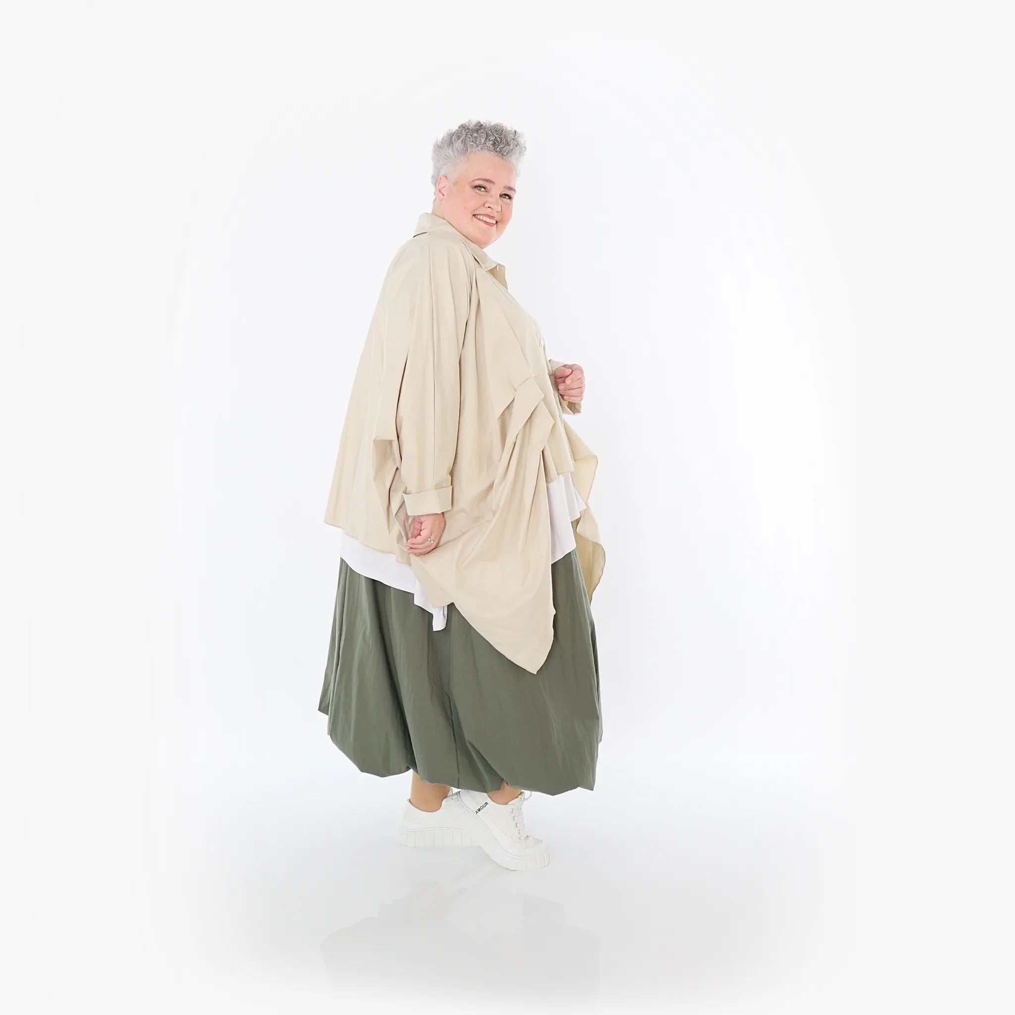  Zipfel Bluse von AKH Fashion aus Baumwolle, 1482.07080, Beige, Ausgefallen, Zeitlos