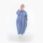  A-Form Mantel von AKH Fashion aus Baumwolle, 1482.07084, Azurblau, Ausgefallen, Zeitlos