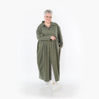  A-Form Mantel von AKH Fashion aus Baumwolle, 1482.07084, Khaki, Ausgefallen, Zeitlos