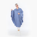  AKH Fashion Bluse in gerundeter Form, aus Baumwolle, 1482.07085, Azurblau, Ausgefallen