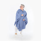  AKH Fashion Bluse in gerundeter Form, aus Baumwolle, 1482.07085, Azurblau, Ausgefallen