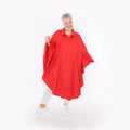  AKH Fashion Bluse in gerundeter Form, aus Baumwolle, 1482.07085, Rot, Ausgefallen, Zeitlos