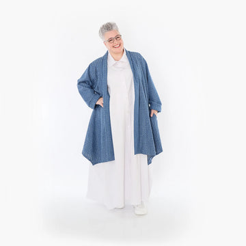  A-Form Cardigan von AKH Fashion aus Baumwolle, 1483.07040, Jeansblau, Ausgefallen, Zeitlos