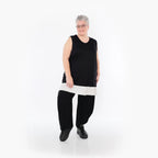  AKH Fashion Top in gerader Form, aus Viskose, 1484.06675, Schwarz/Weiß, Ausgefallen