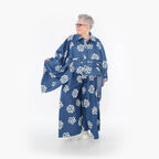  Palazzo Hose von AKH Fashion aus Baumwolle, 1485.07077, Jeansblau/Weiß, Blumen, Schick