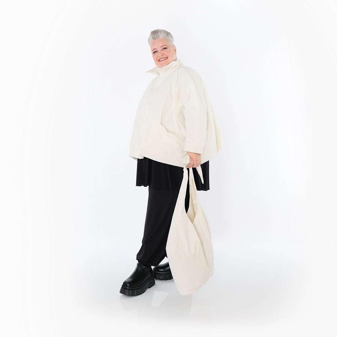  AKH Fashion Jacke in kastiger Form, aus Baumwolle, 1493.07104, Offwhite, Ausgefallen