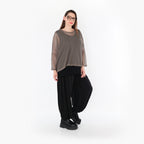  AKH Fashion Bigshirt in gerader Form, aus Baumwolle, 1500.06721, Taupe, Ausgefallen, Zeitlos