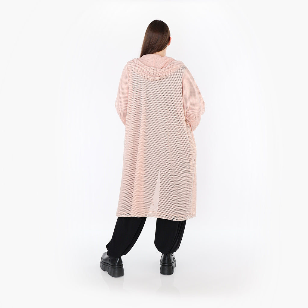  AKH Fashion Cardigan in gerader Form, aus Baumwolle, 1500.07068, Mauve, Ausgefallen