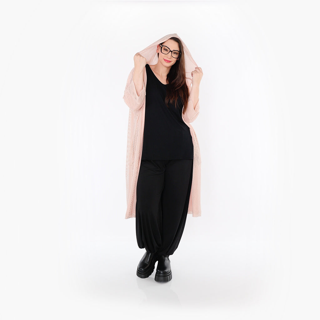  AKH Fashion Cardigan in gerader Form, aus Baumwolle, 1500.07068, Mauve, Ausgefallen