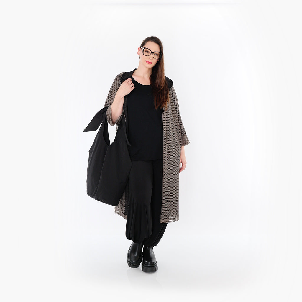  AKH Fashion Cardigan in gerader Form, aus Baumwolle, 1500.07068, Taupe, Ausgefallen