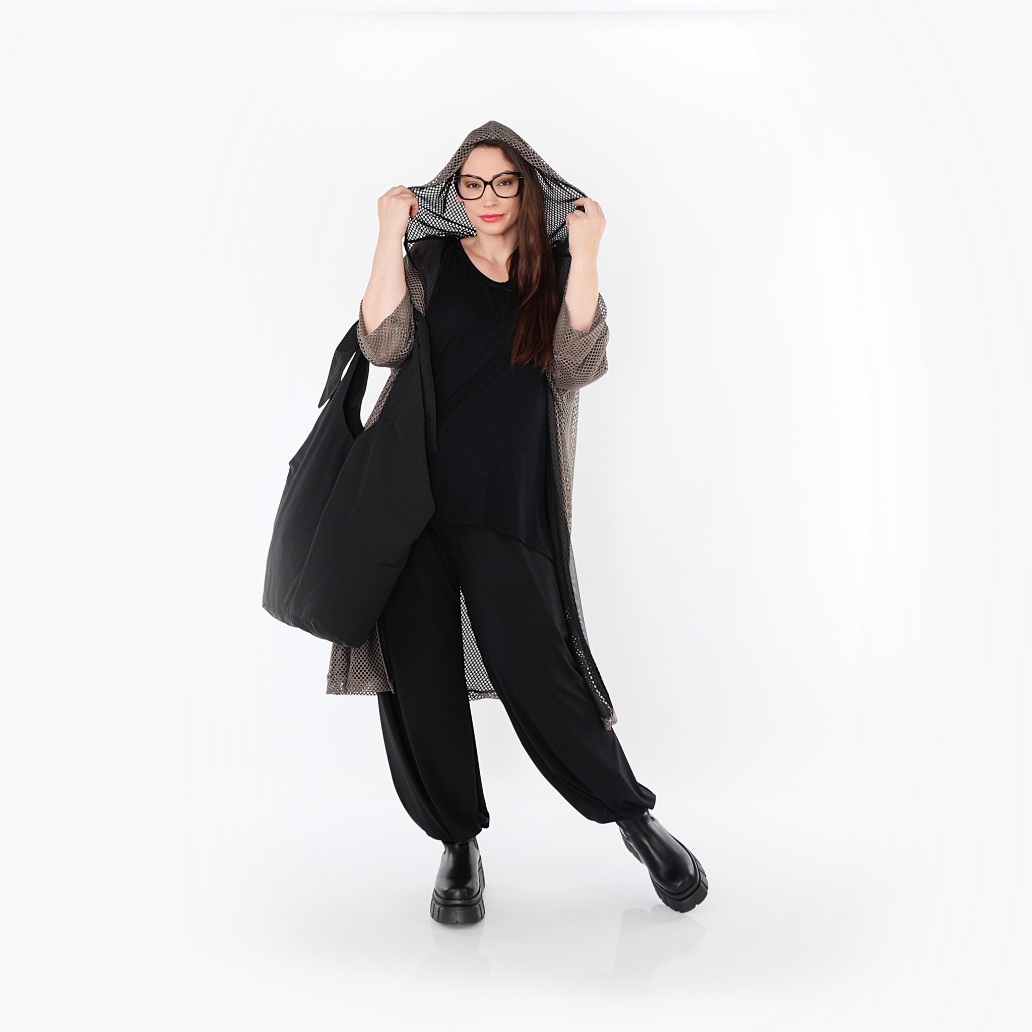  AKH Fashion Cardigan in gerader Form, aus Baumwolle, 1500.07068, Taupe, Ausgefallen