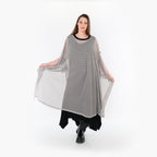  AKH Fashion Überwurf in gerader Form, aus Baumwolle, 1500.07100, Grau/Schwarz, Schick