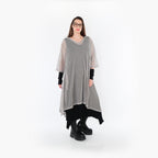  A-Form Bigshirt von AKH Fashion aus Baumwolle, 1500.07108, Grau, Ausgefallen, Zeitlos, Schick