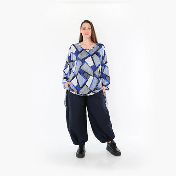  Ballonhose von AKH Fashion aus Materialmix, 1450.08067, Navy, Jacquard, Schick, Modern