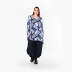  Ballonhose von AKH Fashion aus Materialmix, 1450.08067, Navy, Jacquard, Schick, Modern
