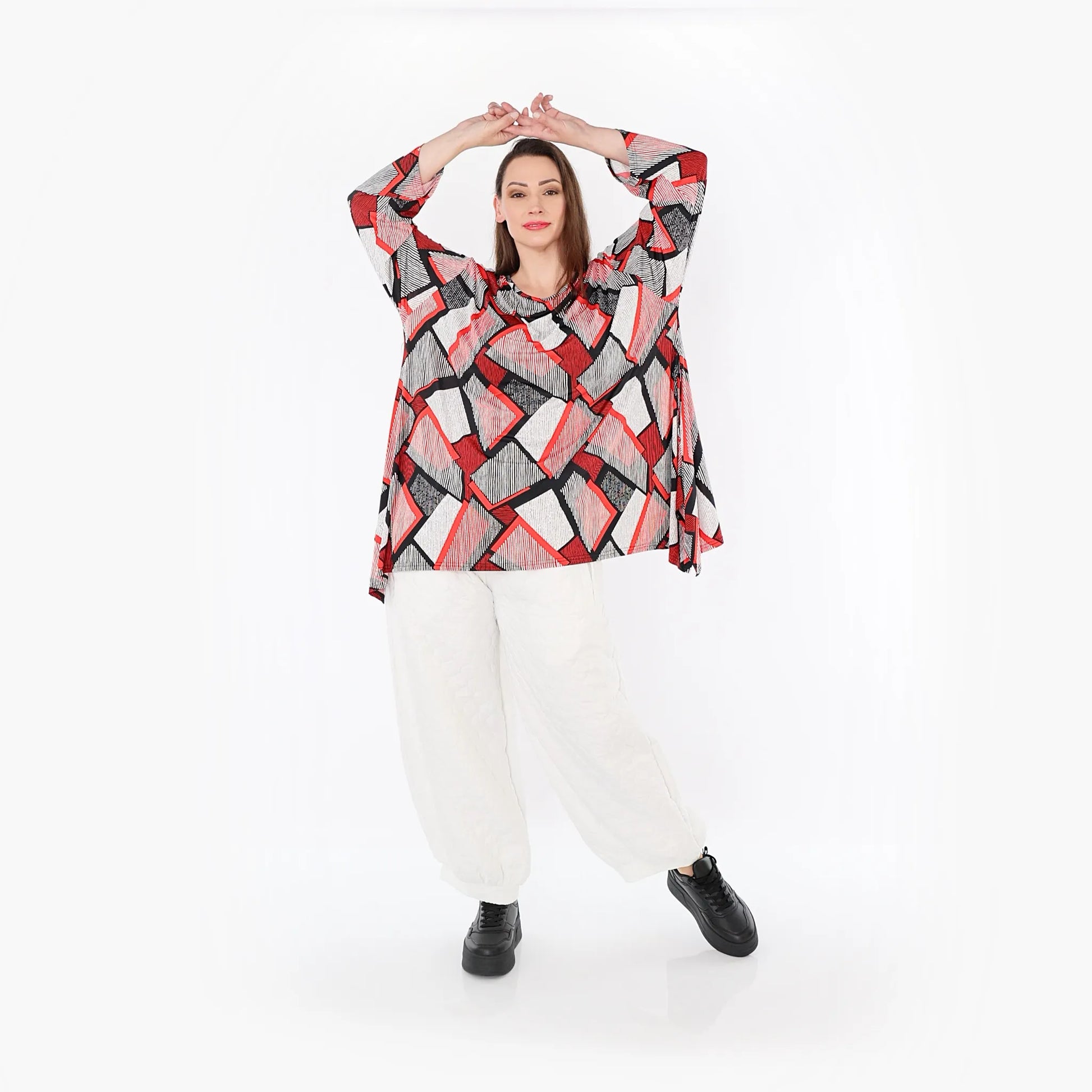  Ballonhose von AKH Fashion aus Materialmix, 1450.08067, Weiß, Jacquard, Schick, Modern