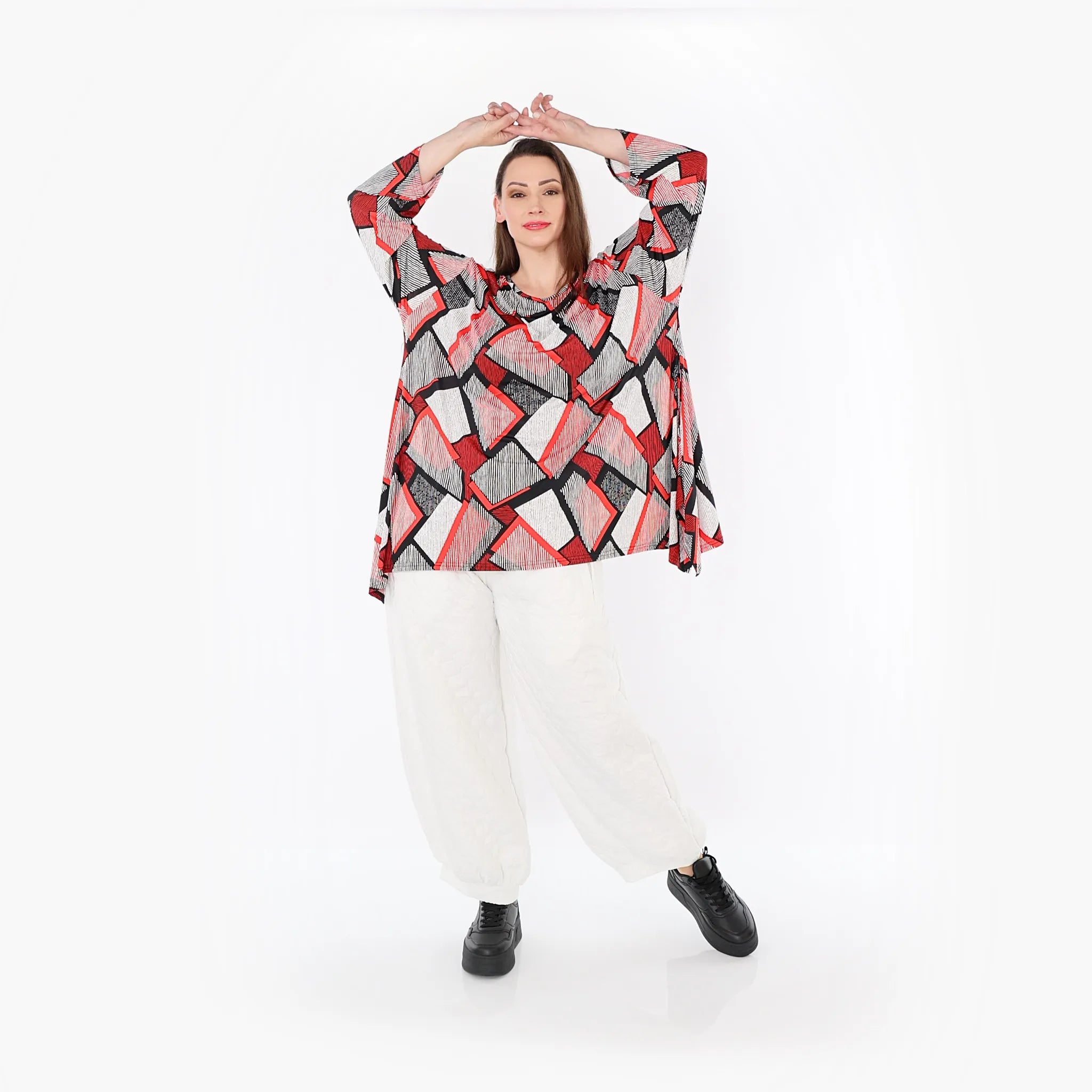  Ballonhose von AKH Fashion aus Materialmix, 1450.08067, Weiß, Jacquard, Schick, Modern