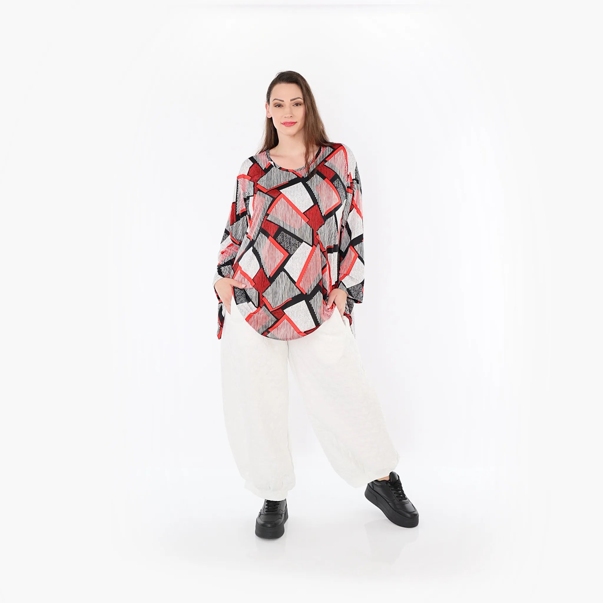  Ballonhose von AKH Fashion aus Materialmix, 1450.08067, Weiß, Jacquard, Schick, Modern