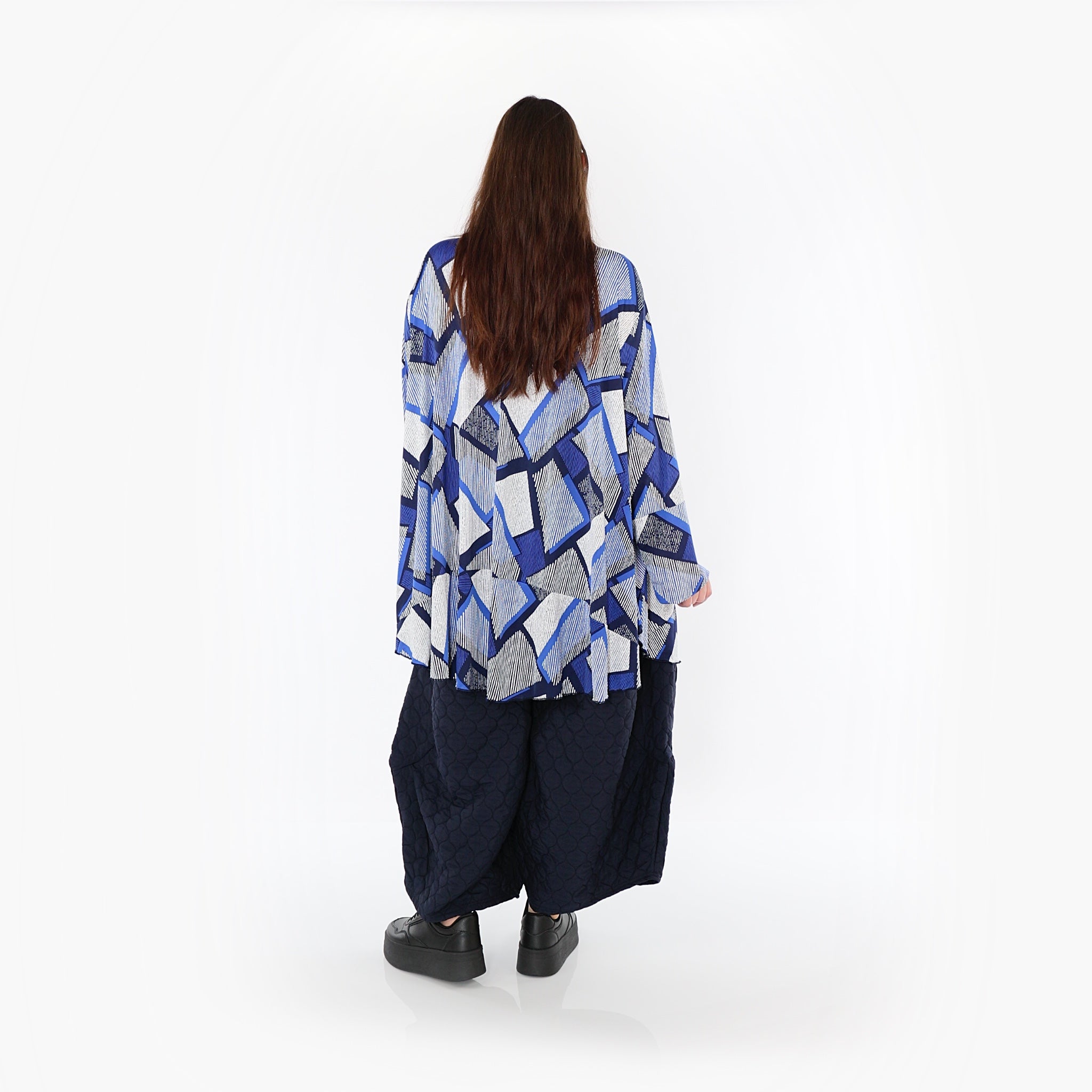  Ballonhose von AKH Fashion aus Materialmix, 1450.06631, Navy, Jacquard, Schick, Modern