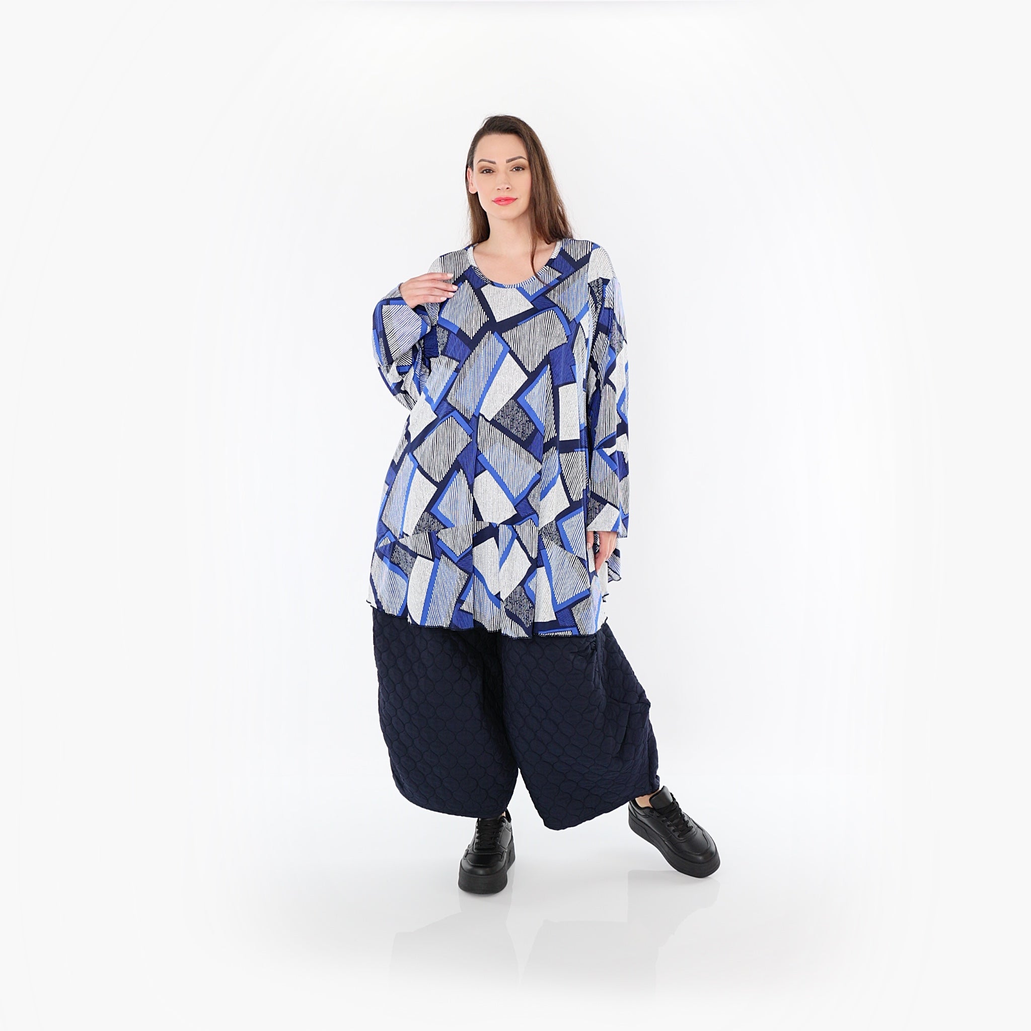  Ballonhose von AKH Fashion aus Materialmix, 1450.06631, Navy, Jacquard, Schick, Modern