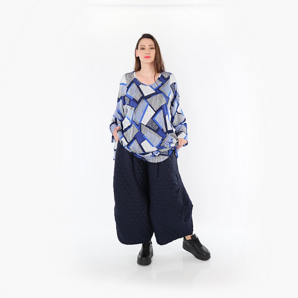  Ballonhose von AKH Fashion aus Materialmix, 1450.06631, Navy, Jacquard, Schick, Modern
