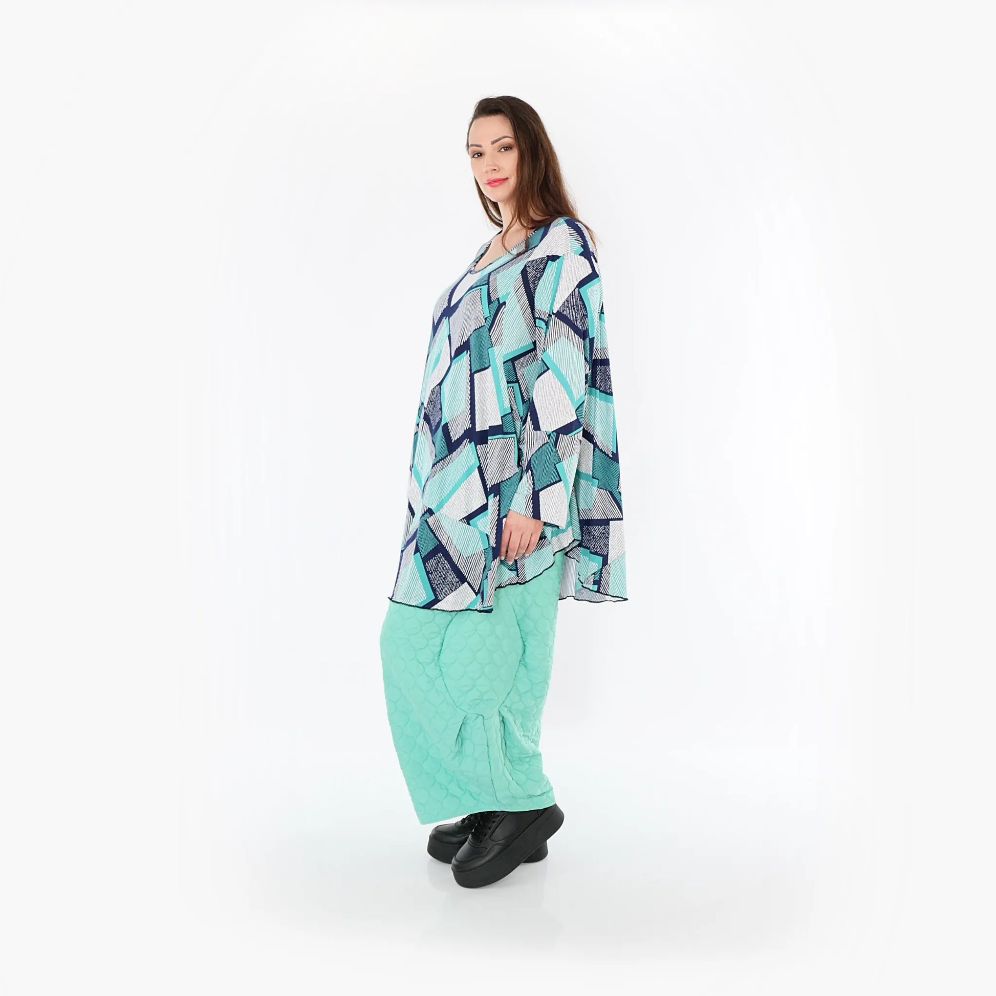  Ballonhose von AKH Fashion aus Materialmix, 1450.06631, Mintgrün, Jacquard, Schick, Schick