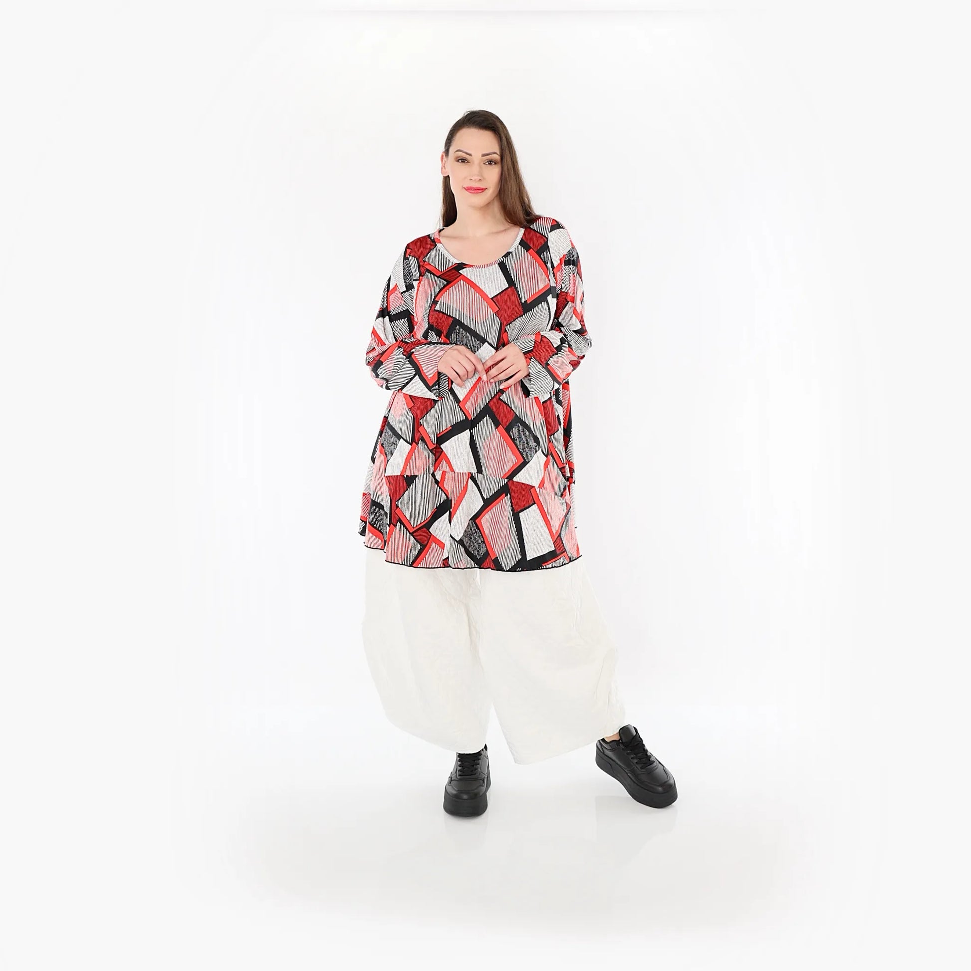  Ballonhose von AKH Fashion aus Materialmix, 1450.06631, Weiß, Jacquard, Schick, Modern