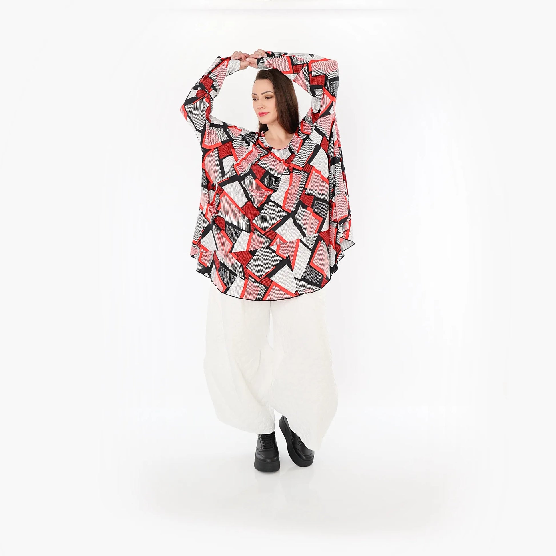  Ballonhose von AKH Fashion aus Materialmix, 1450.06631, Weiß, Jacquard, Schick, Modern