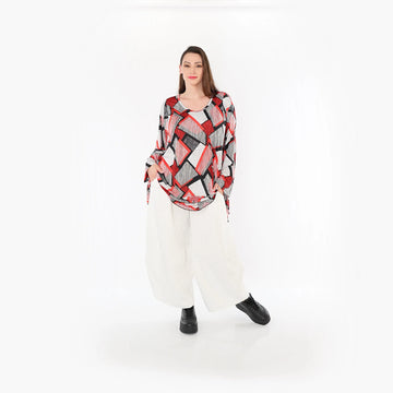  Ballonhose von AKH Fashion aus Materialmix, 1450.06631, Weiß, Jacquard, Schick, Modern