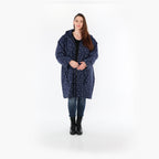  AKH Fashion Mantel in gerader Form, aus Polyester, 1512.07035, Marine/Grau, Punkte, Schick