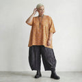 Zeitlos legeres Oversize Lagenlook A-Form Shirt mit feiner luftiger Popeline und Punkten, Rosa/Orange