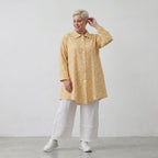 Leichte Baumwollmousseline Jacke Gelb Ecru im Oversize Lagenlook leger zeitlos luftig
