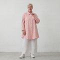 Federleichte Baumwolljacke im Lagenlook Rosa Ecru Oversize leger zeitlos fliessend luftig