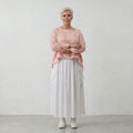Leichter Baumwolle Mousseline Überwurf in Rosa Ecru soft Oversize Lagenlook zeitlos leger