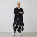 Zeitloser Weiß Schwarz Karorock im Lagenlook mit elastischem Bund modernen Oversize Stil