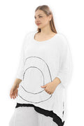  A-Form Bigshirt von Zedd Plus aus Schnittfaser, 24010, Weiß, Schick, Modern, Bequem
