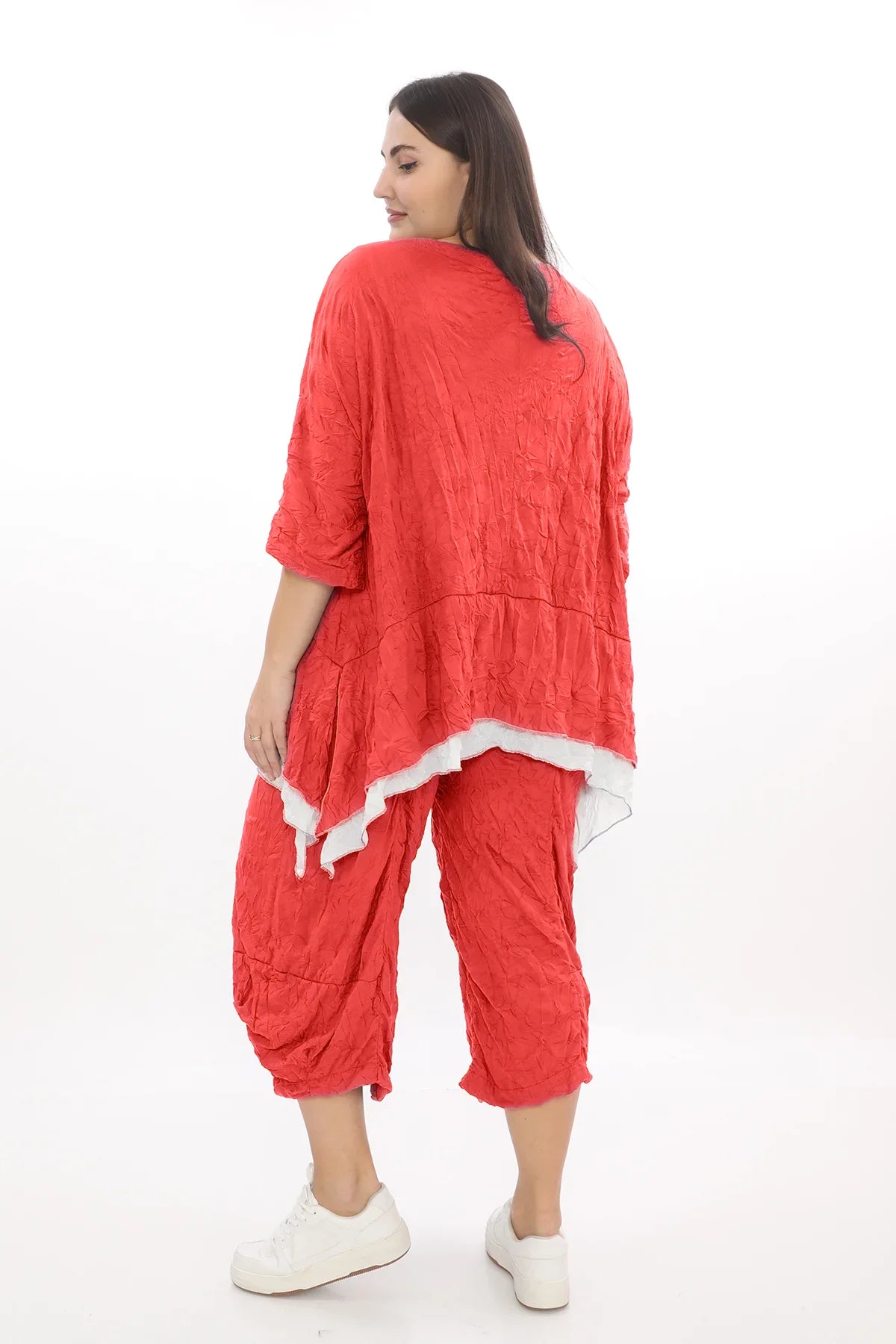  A-Form Bigshirt von Zedd Plus aus Schnittfaser, 24010, Rot, Schick, Modern, Bequem