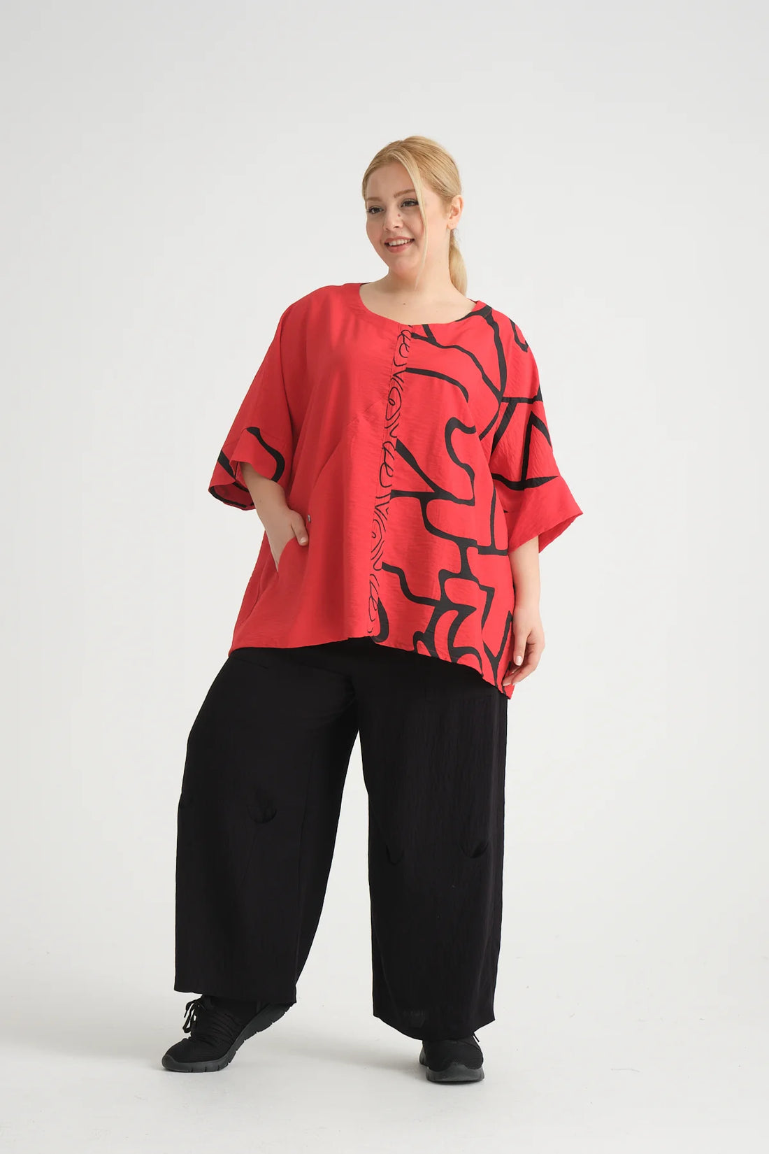  Bigshirt von Zedd Plus aus Viskose, 24294, Rot, Schick, Modern, Bequem