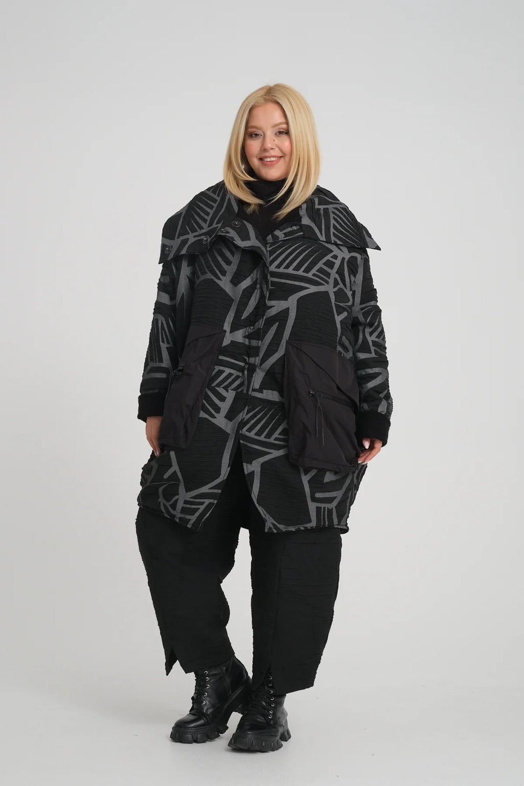 Ballonmantel von Zedd Plus aus Polyamid, ausgefallene, zeitlose Lagenlook Mode