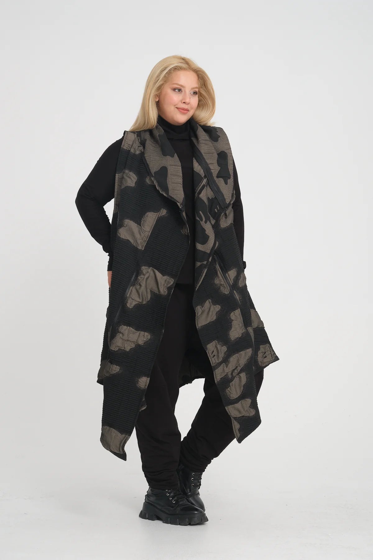  Ballon Weste von Zedd Plus aus Viskose, 24629, Grün, Schick, Modern, Bequem