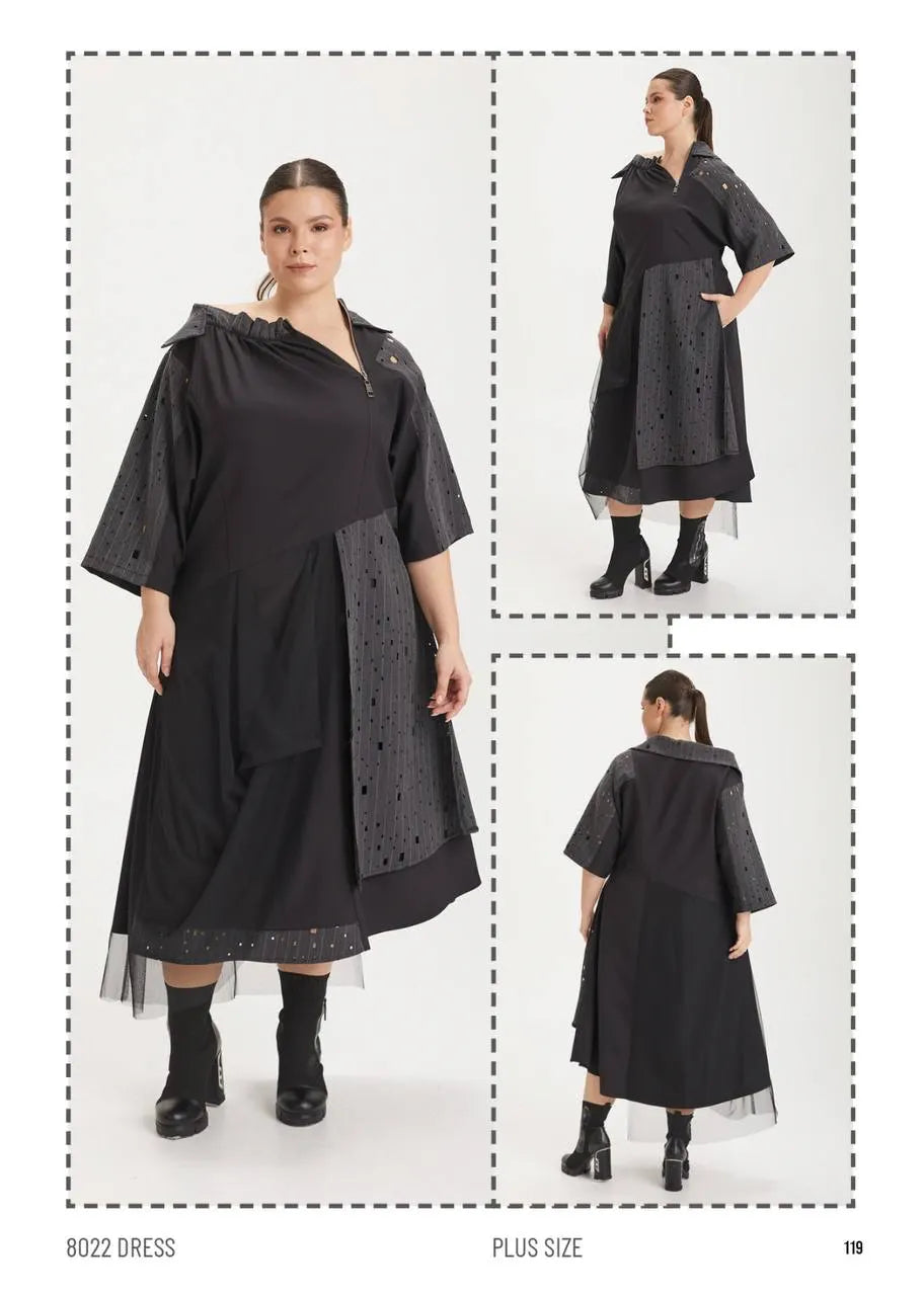  A-Form Kleid von H4 Fashion aus Polyamid, 8022, Schwarz, Ausgefallen, Zeitlos, Schick