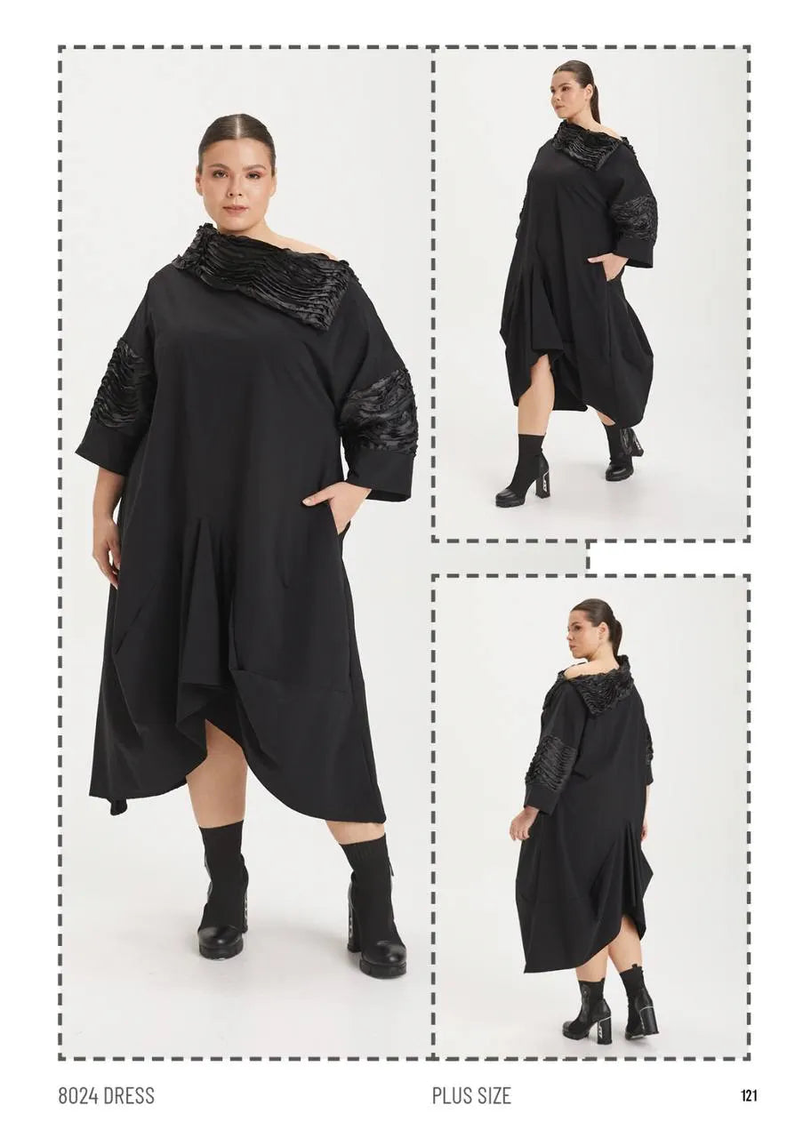  A-Form Kleid von H4 Fashion aus Polyamid, 8024, Schwarz, Ausgefallen, Zeitlos, Schick
