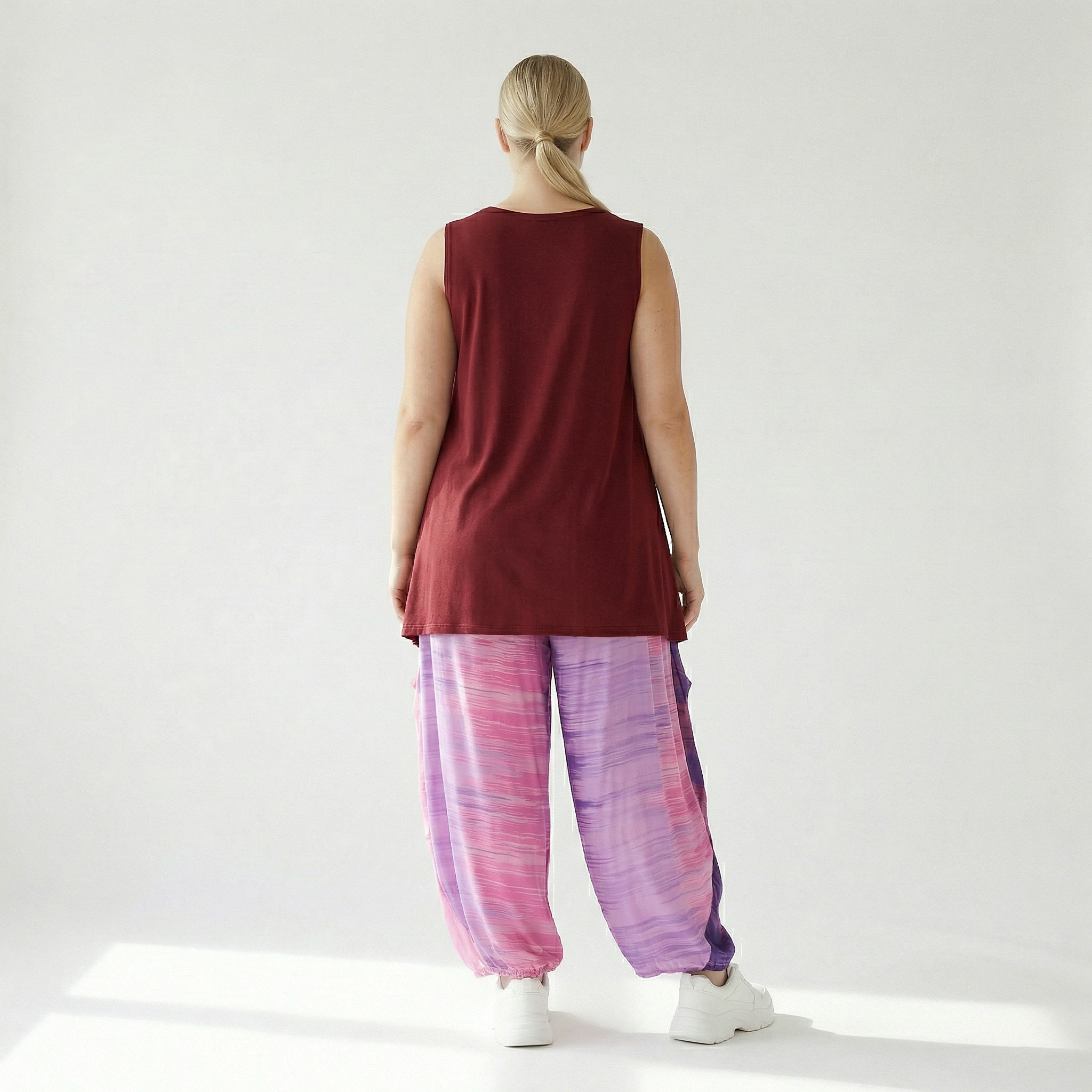  Ballonhose von AKH Fashion aus Viskose, 1249.08069, Flieder-Pink, Batik, Schick, Modern