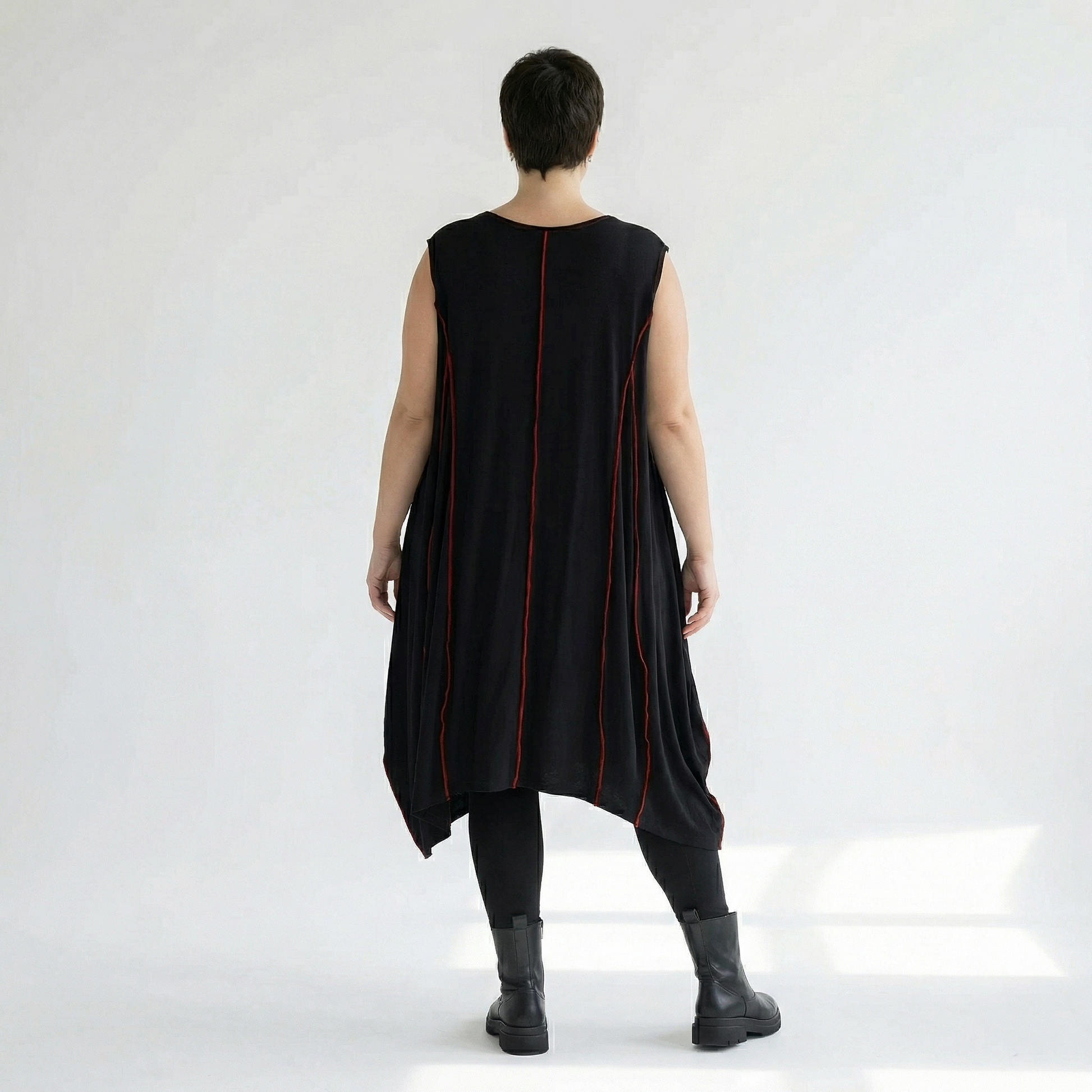  Ballon Tunika von AKH Fashion aus Viskose, 1416.06913, Schwarz/Rot, Schick, Modern, Bequem